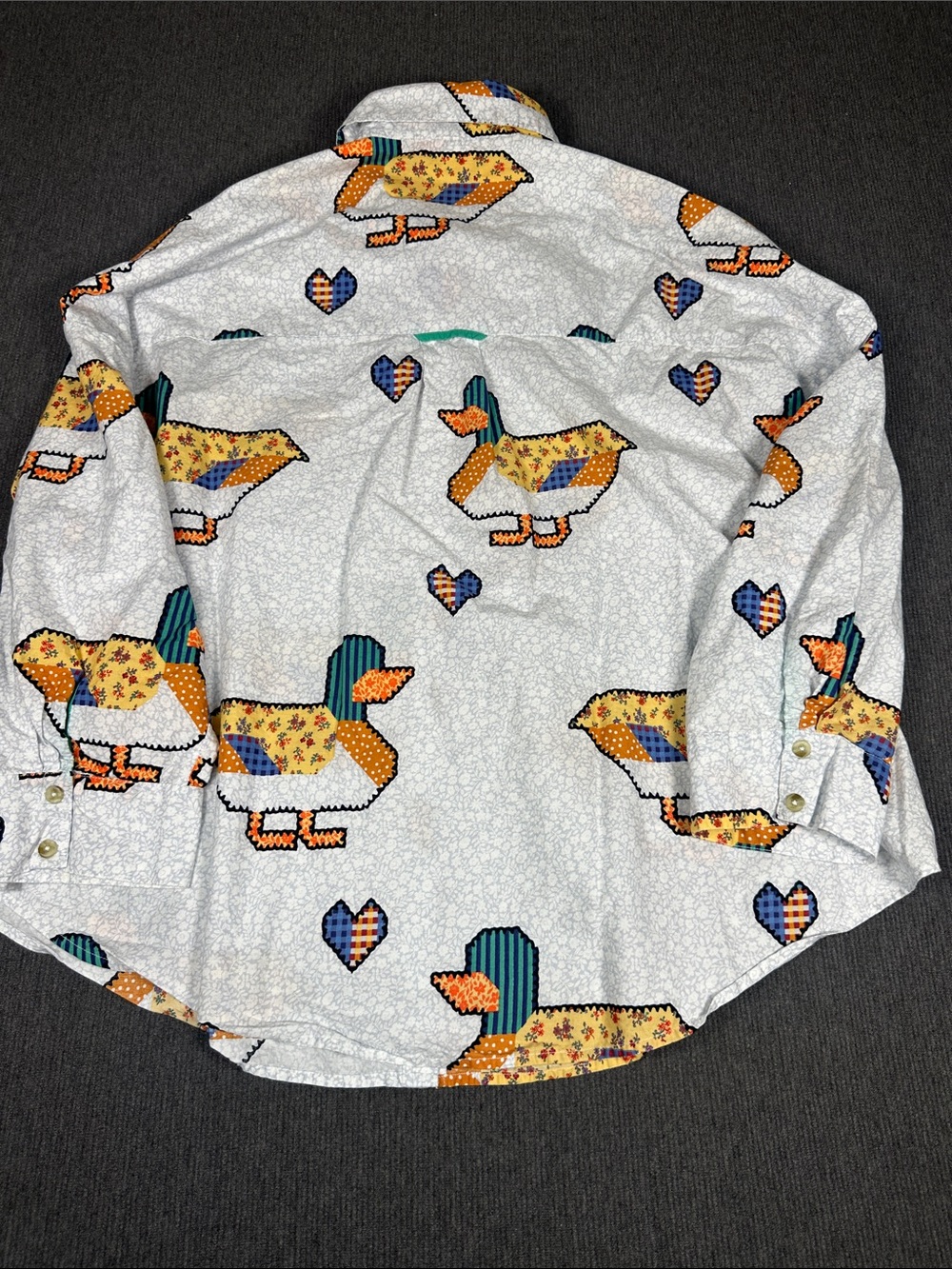 Anthropologie LyreBird Patchwork Duck Heart Pajama Set Shorts Shirt Cotton Small - Picture 5 of 16